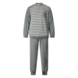 Gentlemen heren badstof pyjama groen knoop M t/m XXL