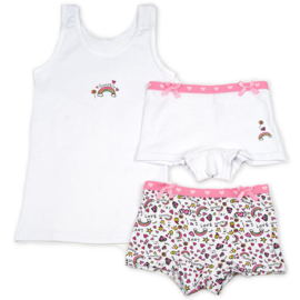 Funderwear meisjes setje sweetie wit (92/98-104/110-116/122-140/146)