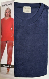 Relax dames badstof pyjama marine (48/50)