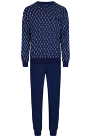 Robson heren tricot pyjama dark blue V-hals (27242-718-2) 48 t/m 58