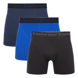 Bamboo Basics boxershort Rico-011 (zwart-aqua-navy, 3-pack)