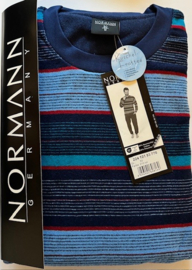 Normann heren badstof pyjama aqua/blauw (50 t/m 56)