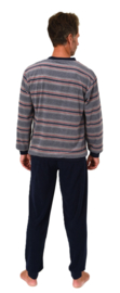 Normann heren badstof pyjama licht grijs/blauw (50 en 56)