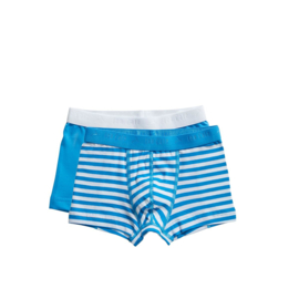 Ten Cate jongens basic short stripe/diva blue (2-pack) 122/128 en 134/140