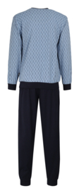 Götzburg heren tricot pyjama (625 blau-mittel-Allover) 48/56/58/60
