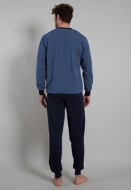 Götzburg heren tricot pyjama 451381 blauw bewerkt (48/52/54/56/58/60/62)