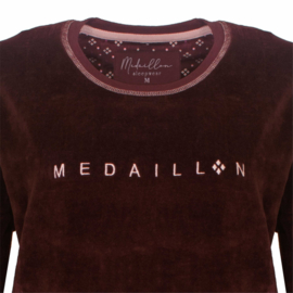 Medaillon dames velours pyjama bordeaux (2404B) XXL