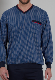 Götzburg heren tricot pyjama 451381 blauw bewerkt (48/52/54/56/58/60/62)