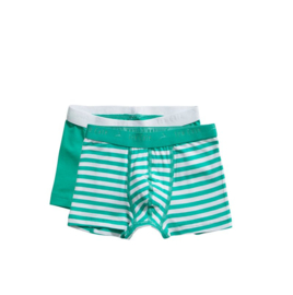 Ten Cate jongens basic short stripe/mint (2-pack) 110/116 en 122/128