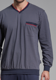 Götzburg heren tricot pyjama 451381 navy bewerkt (48 t/m 64/66)