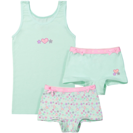 Funderwear meisjes setje hart groen (92/98 t/m 140/146)