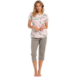 Pastunette dames pyjama capri light pink 20241-154-4 (38 t/m 48)