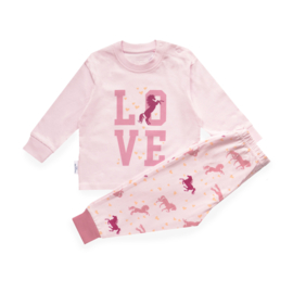 Frogs & Dogs peuter pyjama Love paarden roze (92 t/m 122/128)