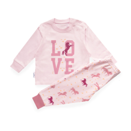 Frogs & Dogs baby pyjama Love paarden roze (80 en 86)