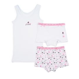 Funderwear meisjes setje princess wit (92/98 t/m 140/146)