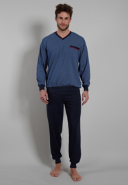 Götzburg heren tricot pyjama 451381 blauw bewerkt (48/52/54/56/58/60/62)