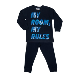 Fun2Wear My room, my rules peuter pyjama blauw (92/98/116/128)