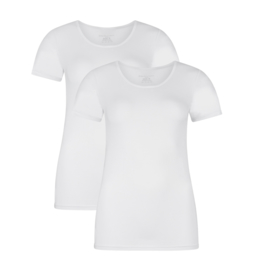 Bamboo Basics dames t-shirt Kate wit (2-pack)