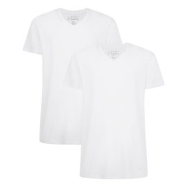 Bamboo Basics t-shirt V-hals Velo - 001 (wit, 2-pack)