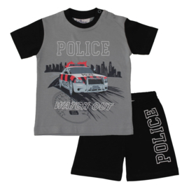 Fun2Wear Politie peuter shortama grijs (92/98/104)