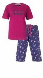 Irresistible dames pyjama 7/8 broek 15010A Fuchsia (S t/m XXXL)