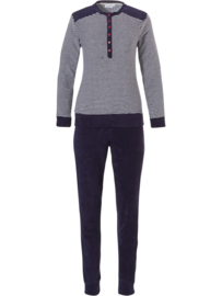 Pastunette dames pyjama badstof pyjama blauw streep 40 t/m 46