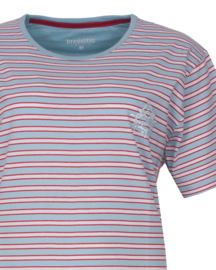 Irresistible dames shortama l.blauw streep 16001B (S t/m 3XL)