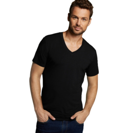 Bamboo Basics t-shirt V-hals Velo - 003 (zwart, 2-pack)