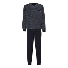 Götzburg heren tricot pyjama (635 blau-dunkel-Allover) 48 en 50