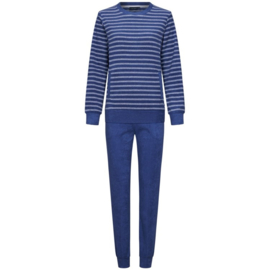 Pastunette dames pyjama badstof pyjama blauw/wit streep (38 t/m 46)