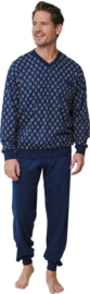 Robson heren tricot pyjama dark blue V-hals (27242-718-2) 48 t/m 58