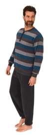 Normann heren badstof pyjama grijs/groen (58)