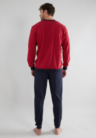 Götzburg heren tricot pyjama 451381 rood bewerkt (48/52/54/56/58)