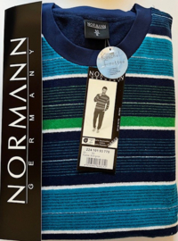 Normann heren badstof pyjama groen/blauw (50)