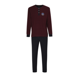 Tom Tailor  heren badstof pyjama rood/blauw S/M/XL