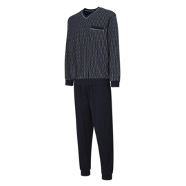 Götzburg heren tricot pyjama (635 blau-dunkel-Allover) 48 en 50