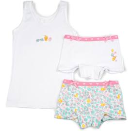 Funderwear meisjes setje small things wit (92/98 t/m 140/146)