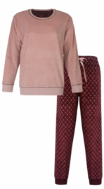 Medaillon dames velours pyjama roze (2404A) XL en XXL