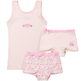 Funderwear meisjes setje hart roze (92/98 t/m 140/146)