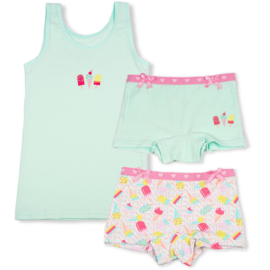 Funderwear meisjes setje ice cream groen (92/98 en 116/122)