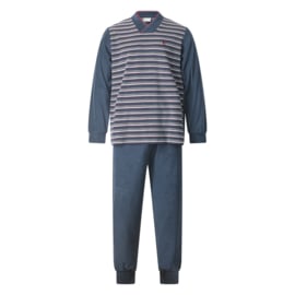 Gentlemen heren badstof pyjama blauw/rood M t/m XXL