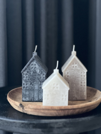Home Society huis kaars Taupe M