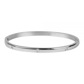 Kalli armband 2141- 4 mm bol met steentjes - Zilver