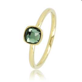 My Bendel - Ring met groene steen - Goud