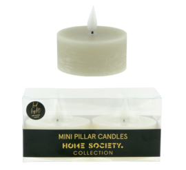 Home Society Led kaars mini Greige set van 2