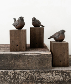 Deco sing bird donker bruin 3