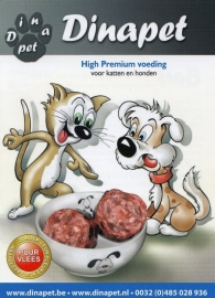 Dinapet High Premium Dogfood  100% konijn - 500 gram