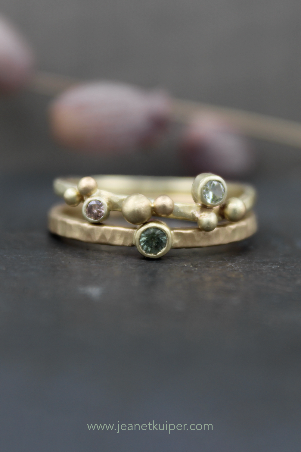 Two rings with sapphires and a diamond