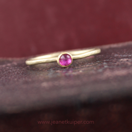 ring with a rose cut ruby