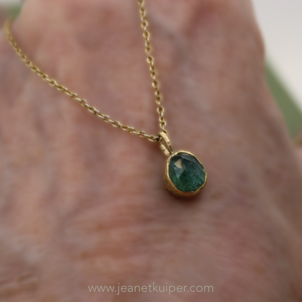 pendant with a rose-cut tourmaline